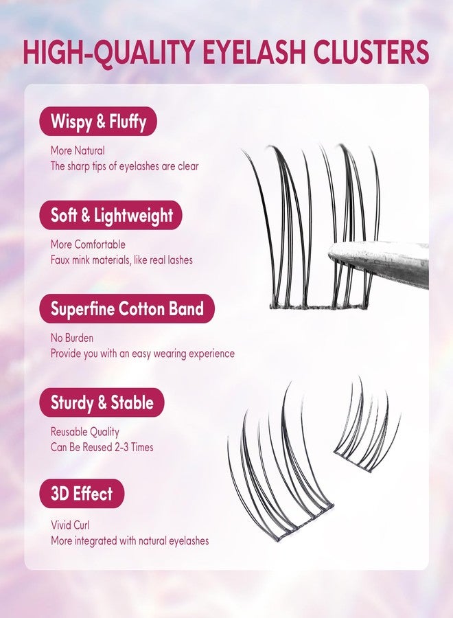 ملين دايري مجموعة رموش ميلين دايري، 80 قطعة، رموش طبيعية، تجعيد C، خفيفة وناعمة، مناسبة لتركيب الرموش بنفسك، طول 8.5-12.5 مم، ناعمة وخفيفة، بنمط المانجا الكورية - Image 4